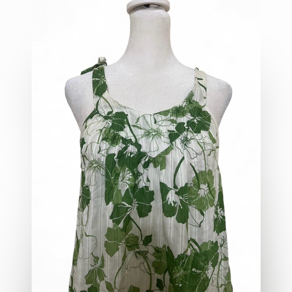 Guess White and Green Floral dress - Picture 2 of 4